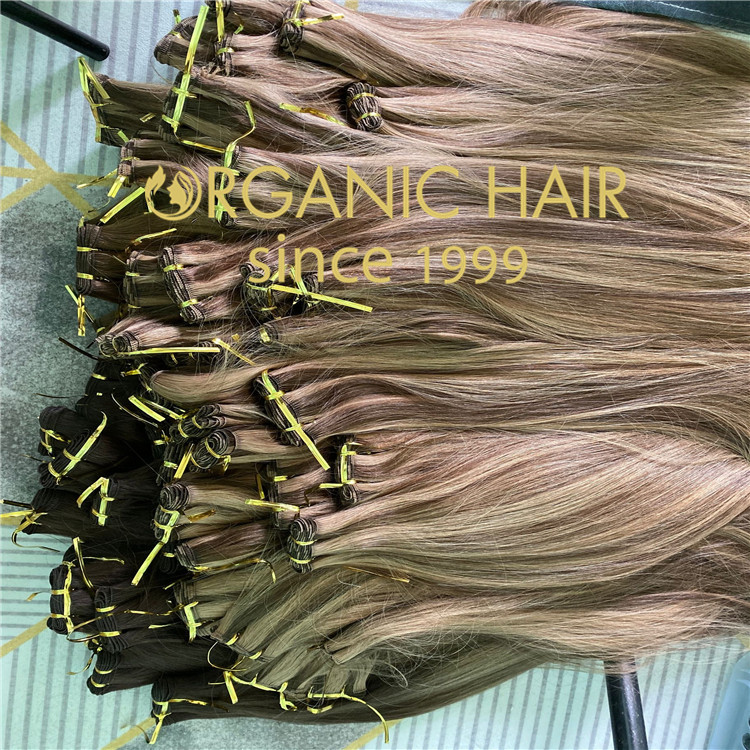 Wholesale hand tied weft with full cuticle intact balayage color C109